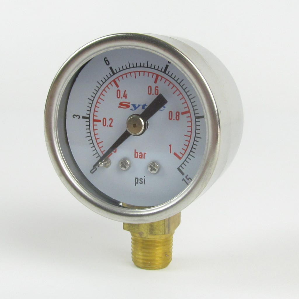 Fuel pressure gauge 0 15 psi Eurocarb