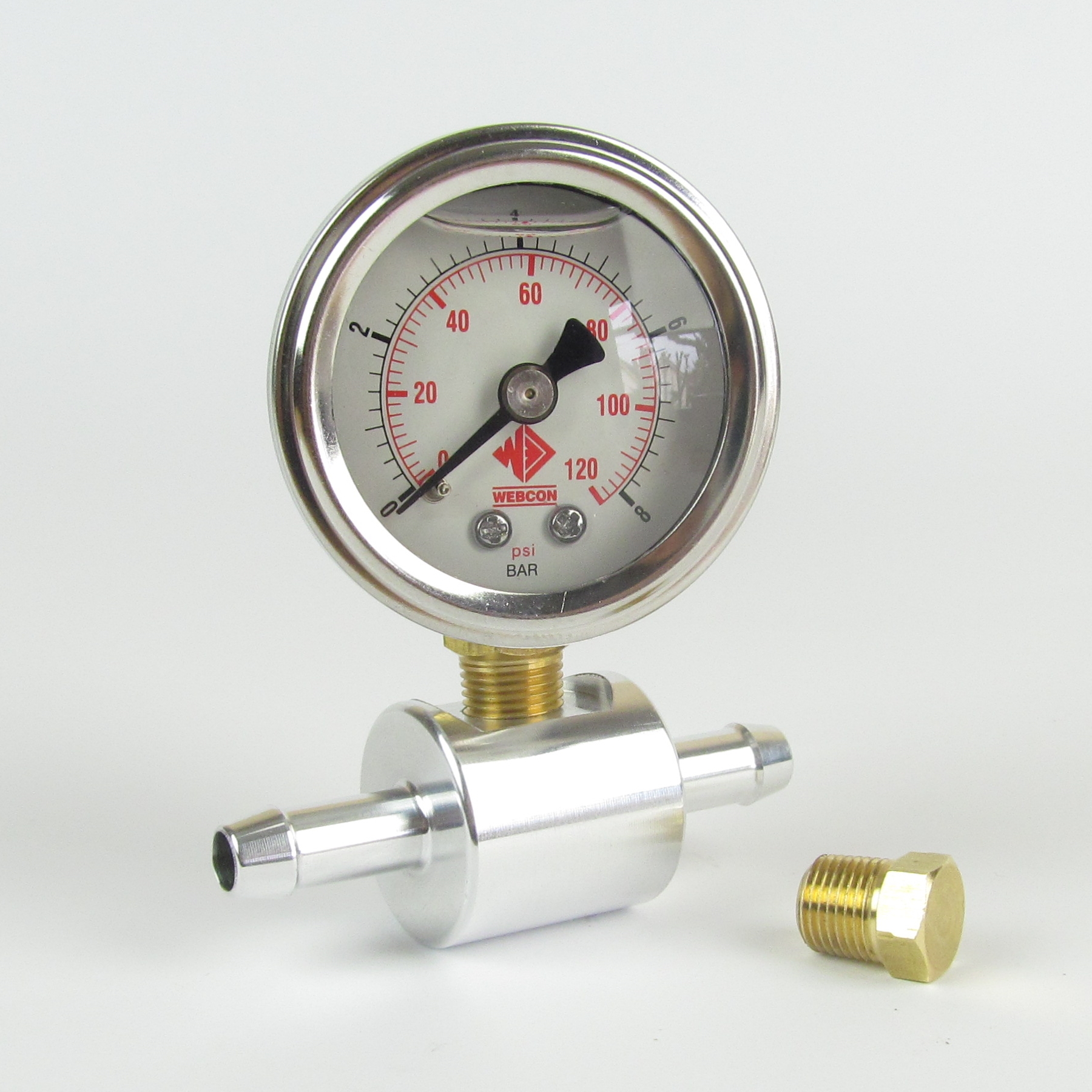 WFR151KIT Webcon Fuel Pressure Gauge - 1-8 bar with in line adaptor -  Eurocarb